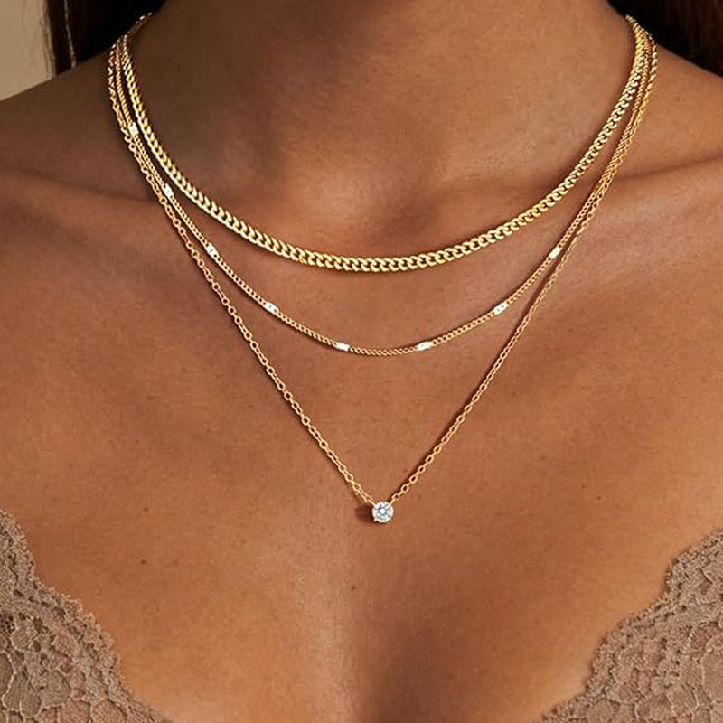 Women's Wind Twin Niche Design Fashion Cuban Chain Necklaces
