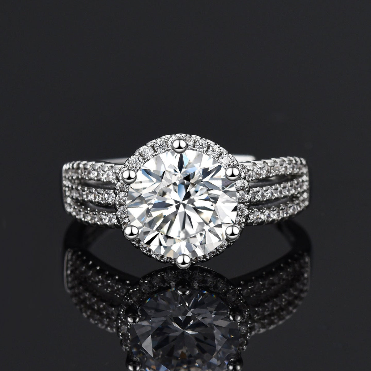 Women's Live Broadcast Karat Group Inlaid Zircon Ring