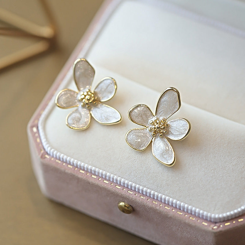 Gentle Sweet Flowers Female Trendy High Sense French Entry Stud Earrings