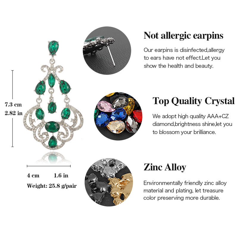 Women's High Profile Retro Big Crystal Elegant Spliced Banquet Rings
