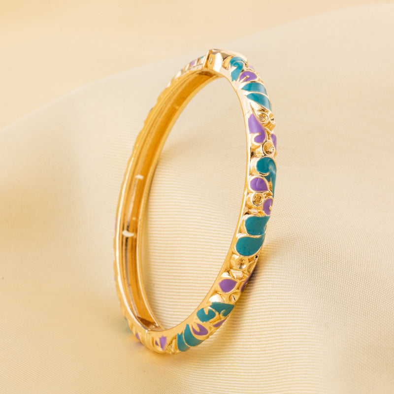 Cloisonne Light Luxury Palace Style Enamel Drop Oil Flower Series Bracelets