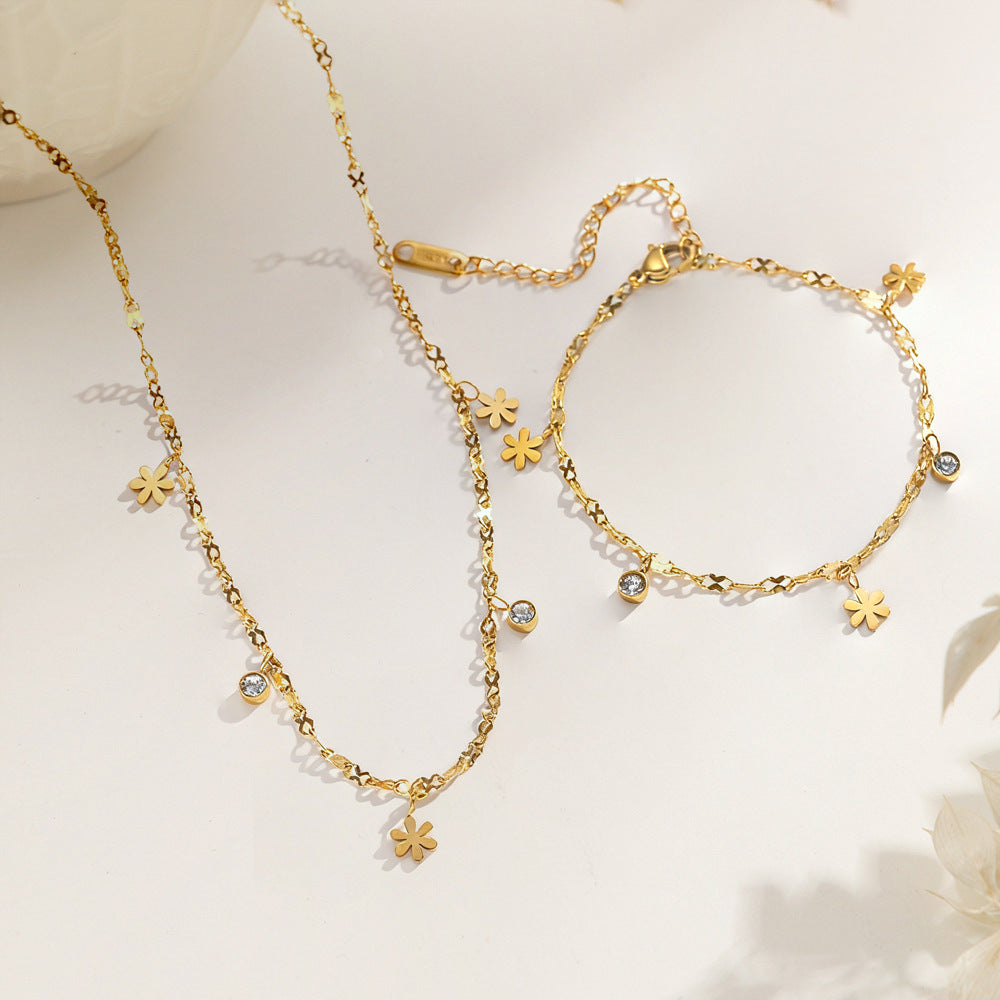 Affordable Luxury Style Design Chain Zircon Daisy Bracelets