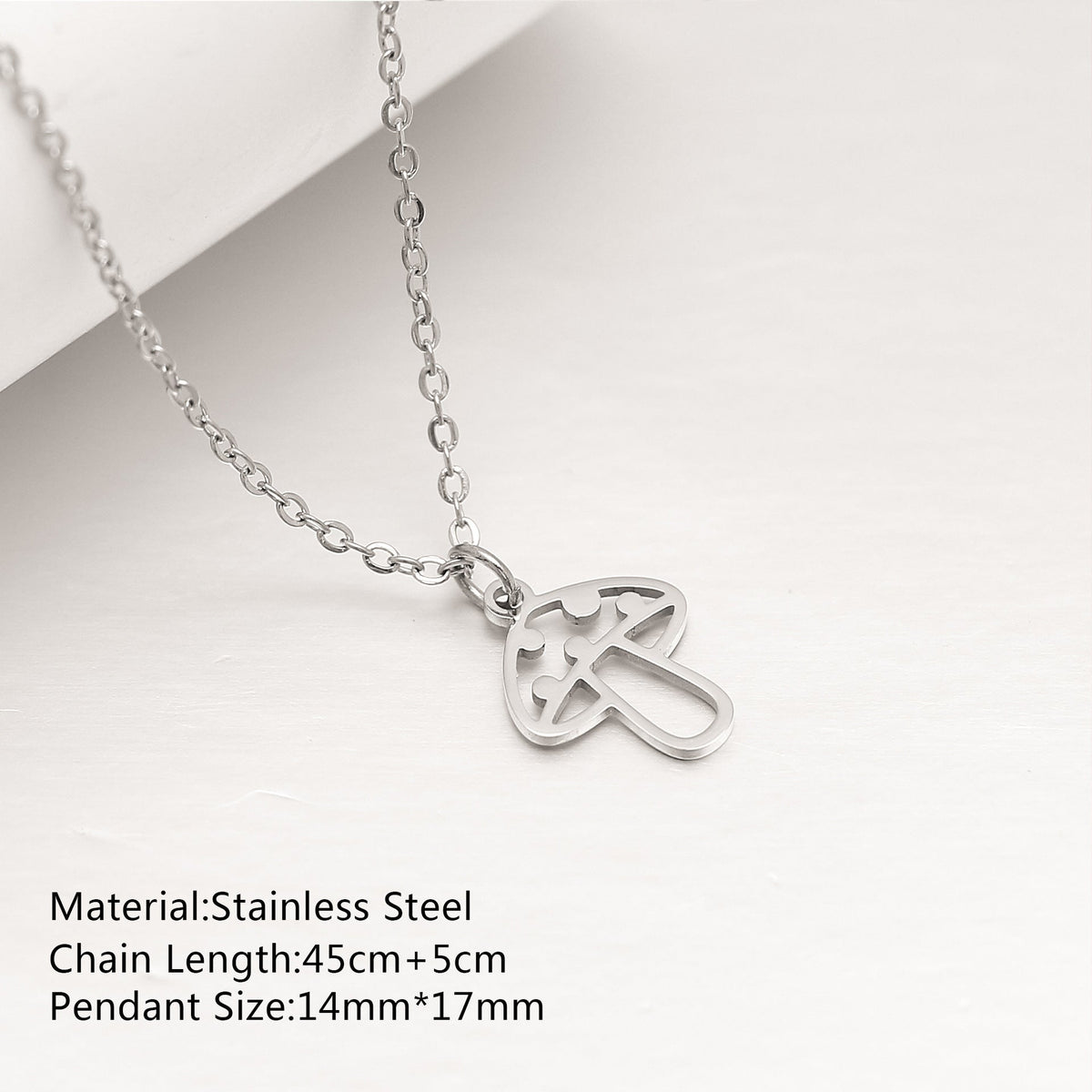 Women's Steel Simple Butterfly Clover Lucky Lotus Mushroom Clavicle Chain Color Necklace
