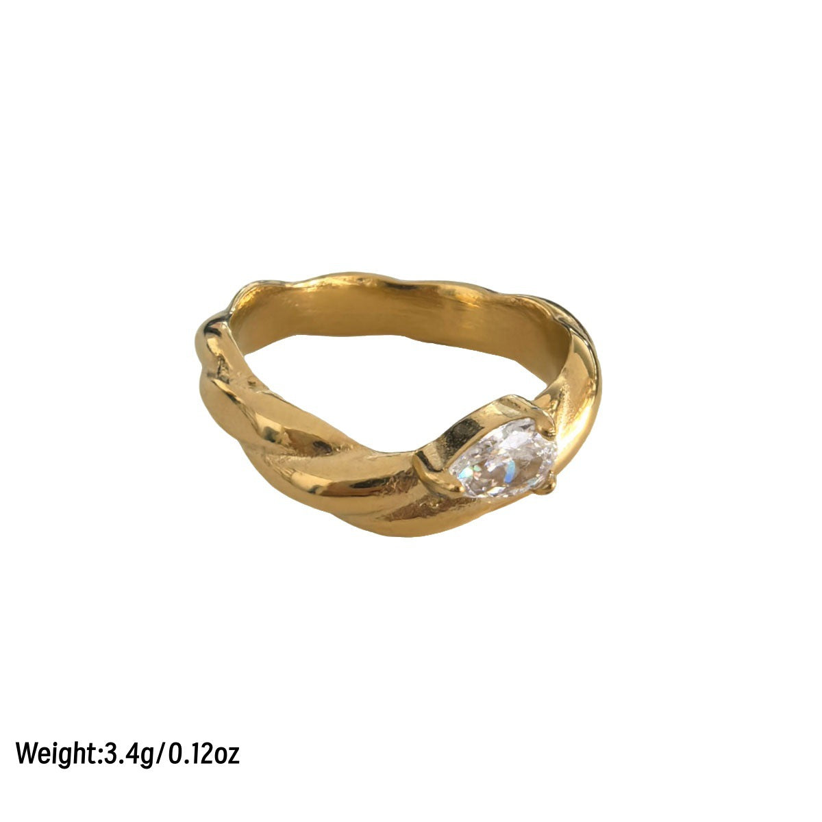 Women's Inlaid Zircon Retro Easy Matching Light Luxury Ring