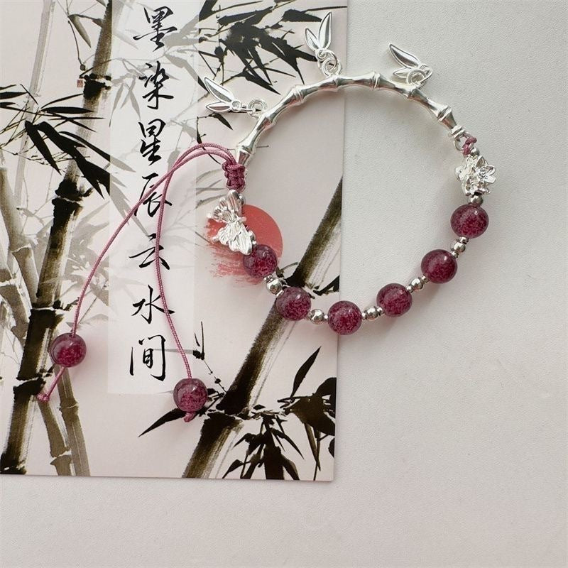 Ancient Chinese Style Bamboo Butterfly Beaded Cold Retro National Design Bracelets