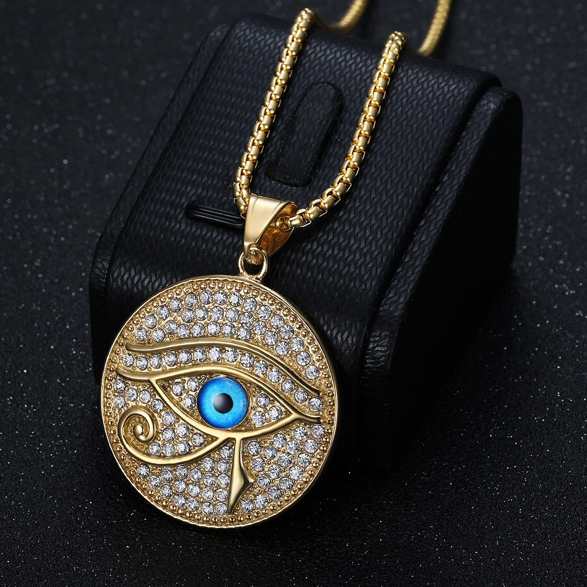 Titanium Steel Gold-plated Diamond Eye Of Pendants