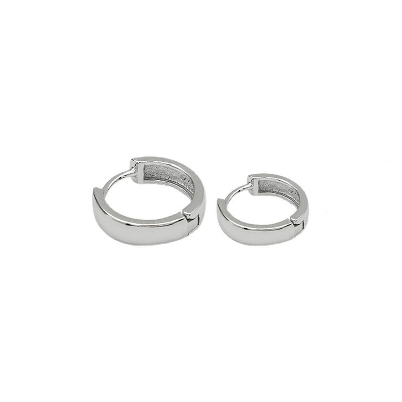 Women's & Men's Sier Sterling Circle Ear Clip Trendy Earrings