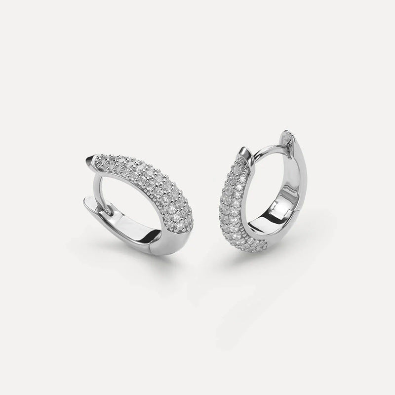 Women's Gold-plated Simple Versatile Zircon Ear Clip High-grade Light Luxury Earrings
