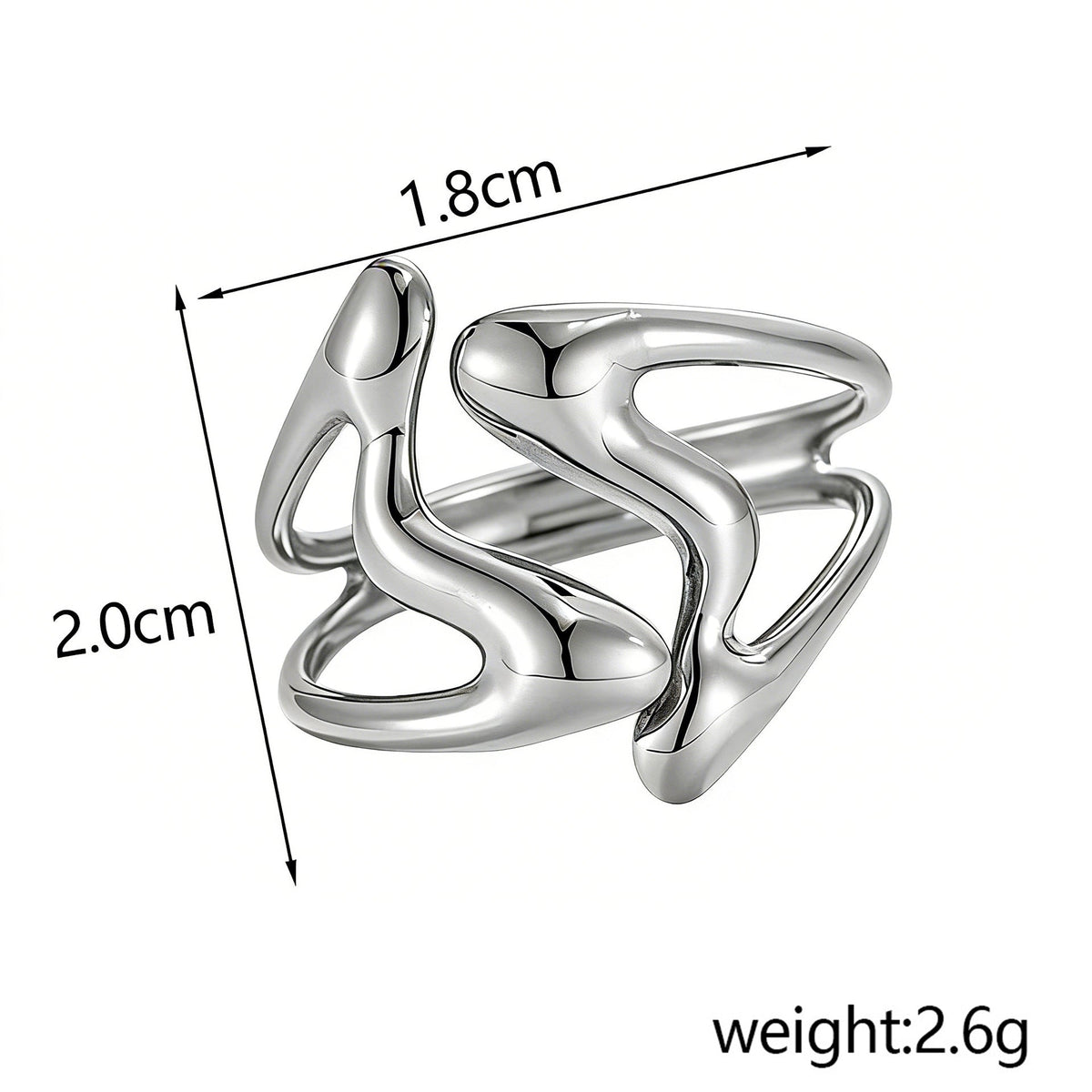 Stainless Steel Simple Style Geometric Open Niche Hip Hop Rings