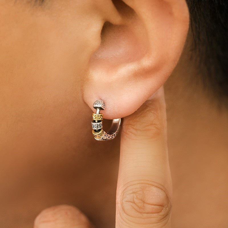 Men's Sense Siering Pu Handsome Ear Boys Niche Single Rings