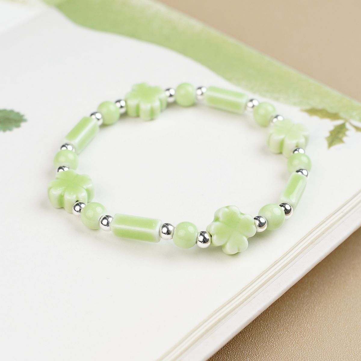 Ceramic Painted Pottery Beads Female Literary Bracelet