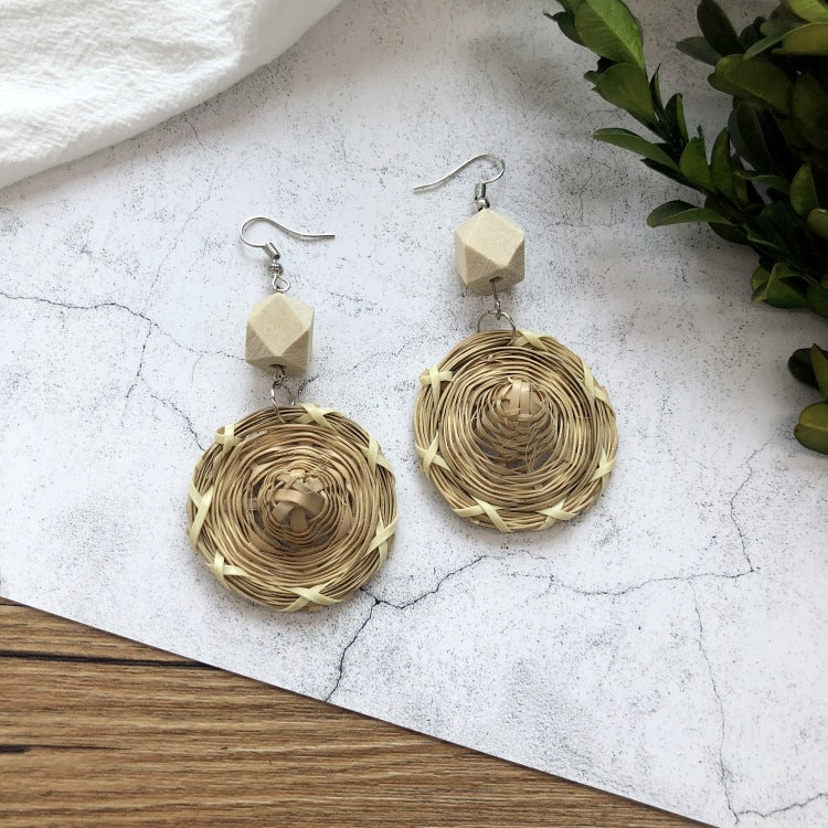 Woven Handmade Bohemian Vacation Female Ethnic Earrings