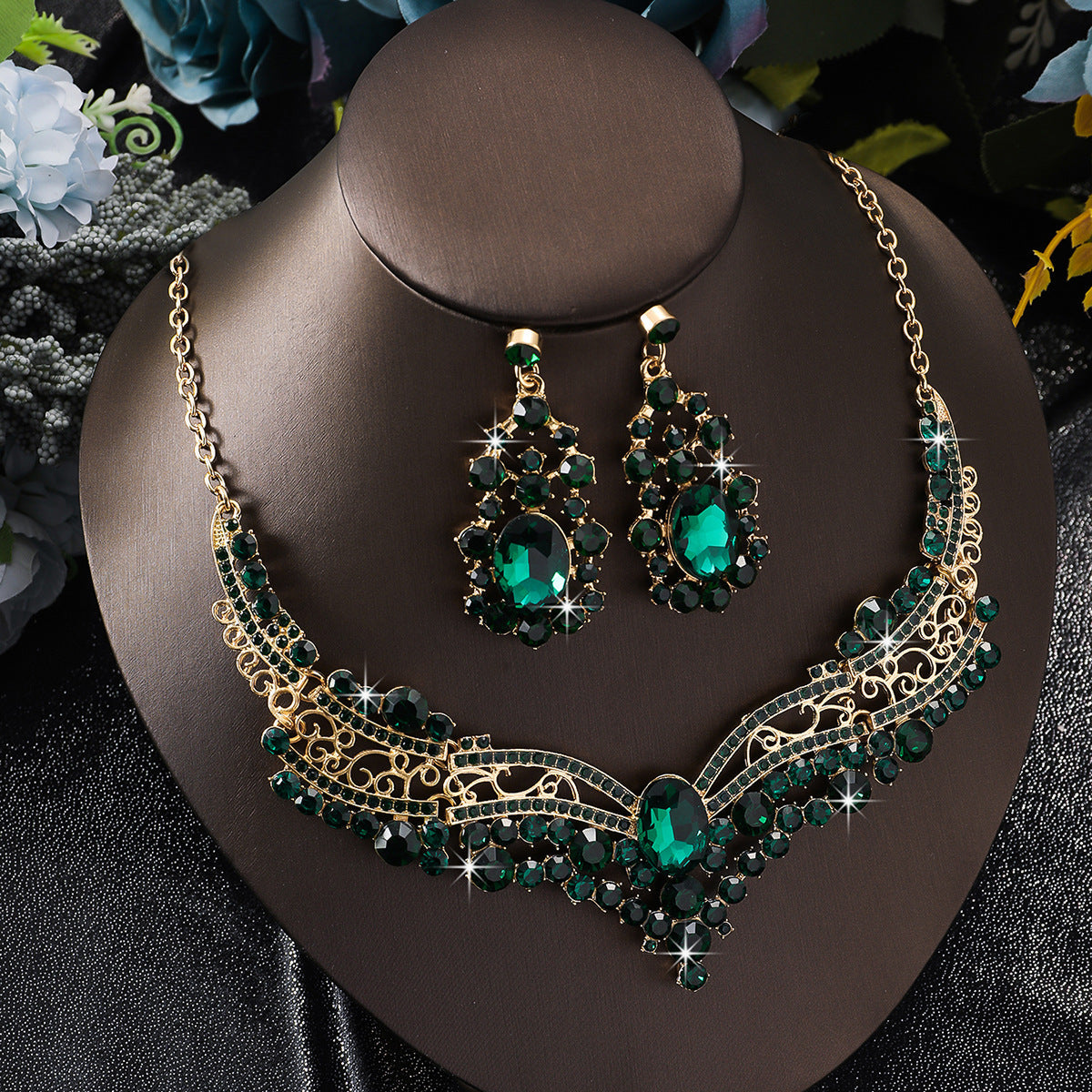 Splendid Diamond Alloy Suit Fashion Delicate Bridal Jewelry Set