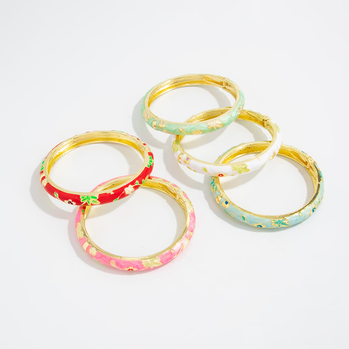 Pastoral Colorful Oil Flowers Openings Female Liquid Starfish Wave Bracelet
