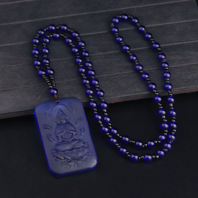 Women's & Men's Knot Ancient French Glaze Buddha Amitabha Pendants