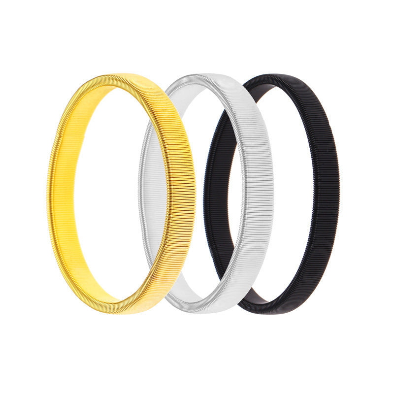 Graceful Men's Metal Spring Elastic Armband Bracelet