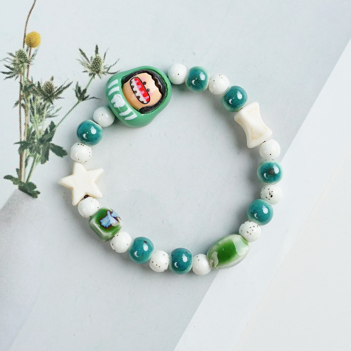 Female Blue Color Artistic Ancient Style Bracelet