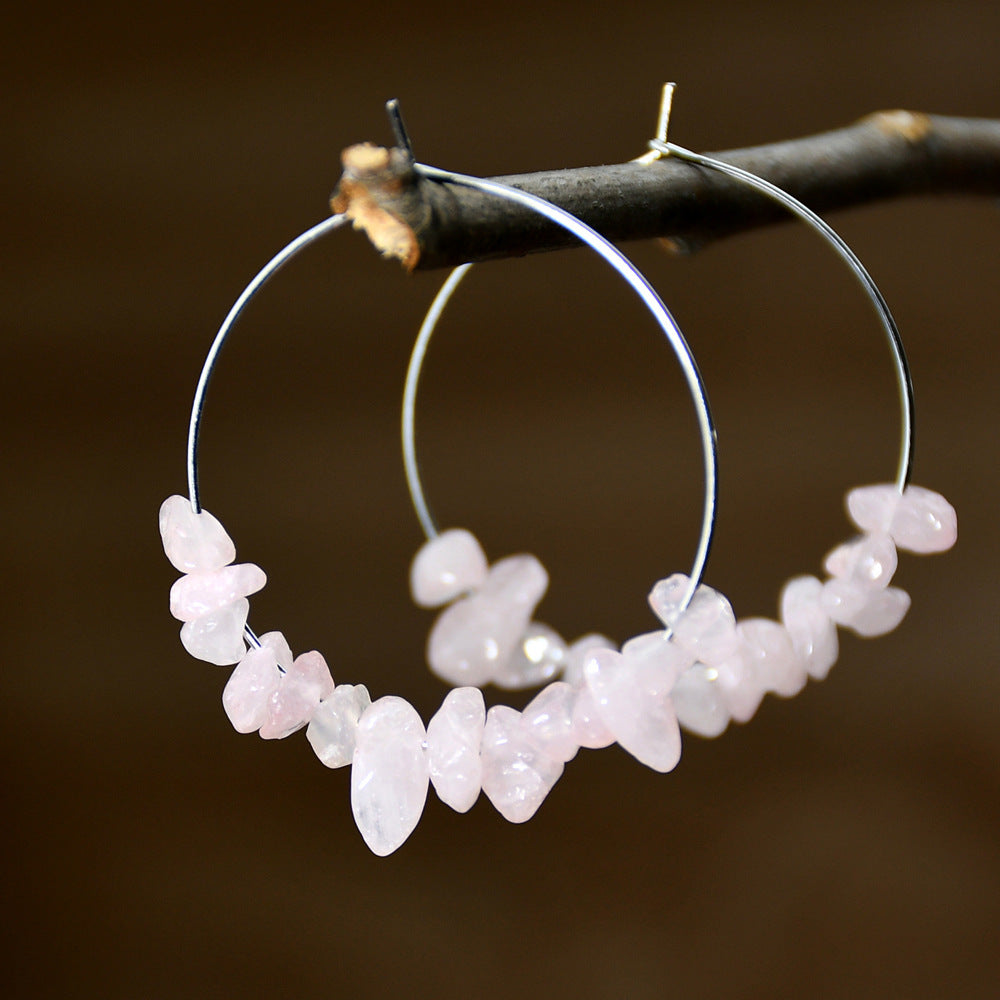 Vacation Style Color Irregular Gravel Female High Earrings