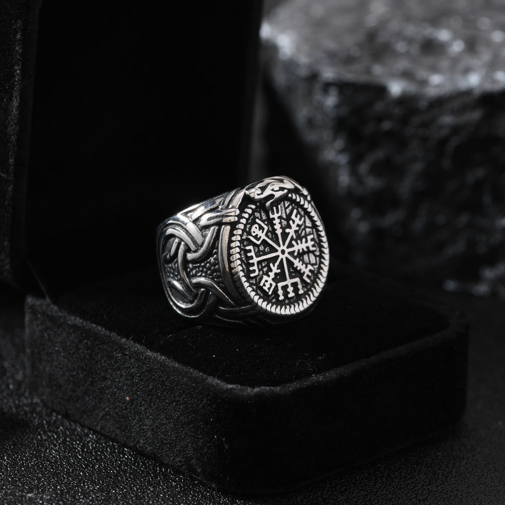 Men's Stainless Steel Cast Geometric Skull Distressed Punk Ring
