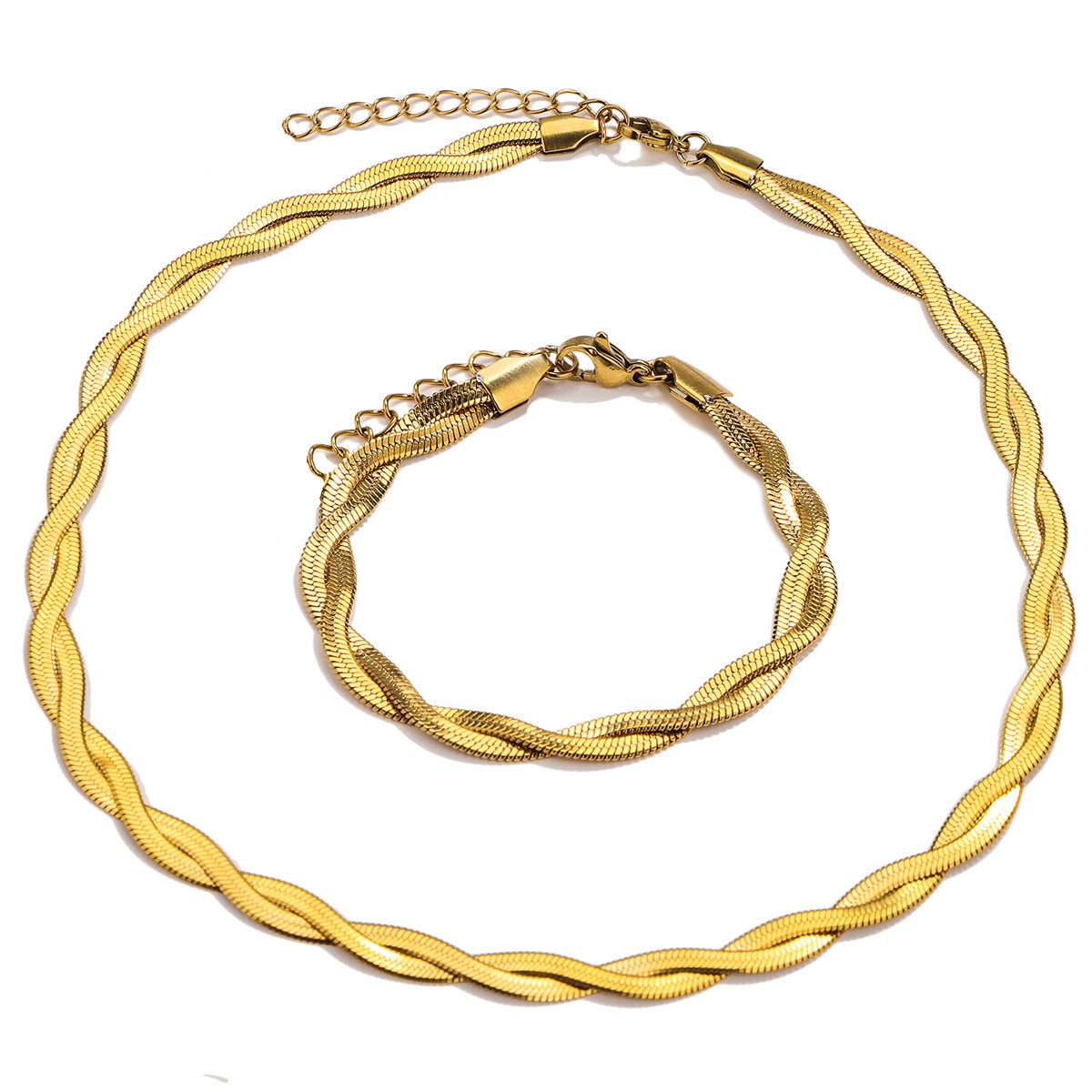 Personalized Woven Titanium Steel Twin Female Choker Necklace