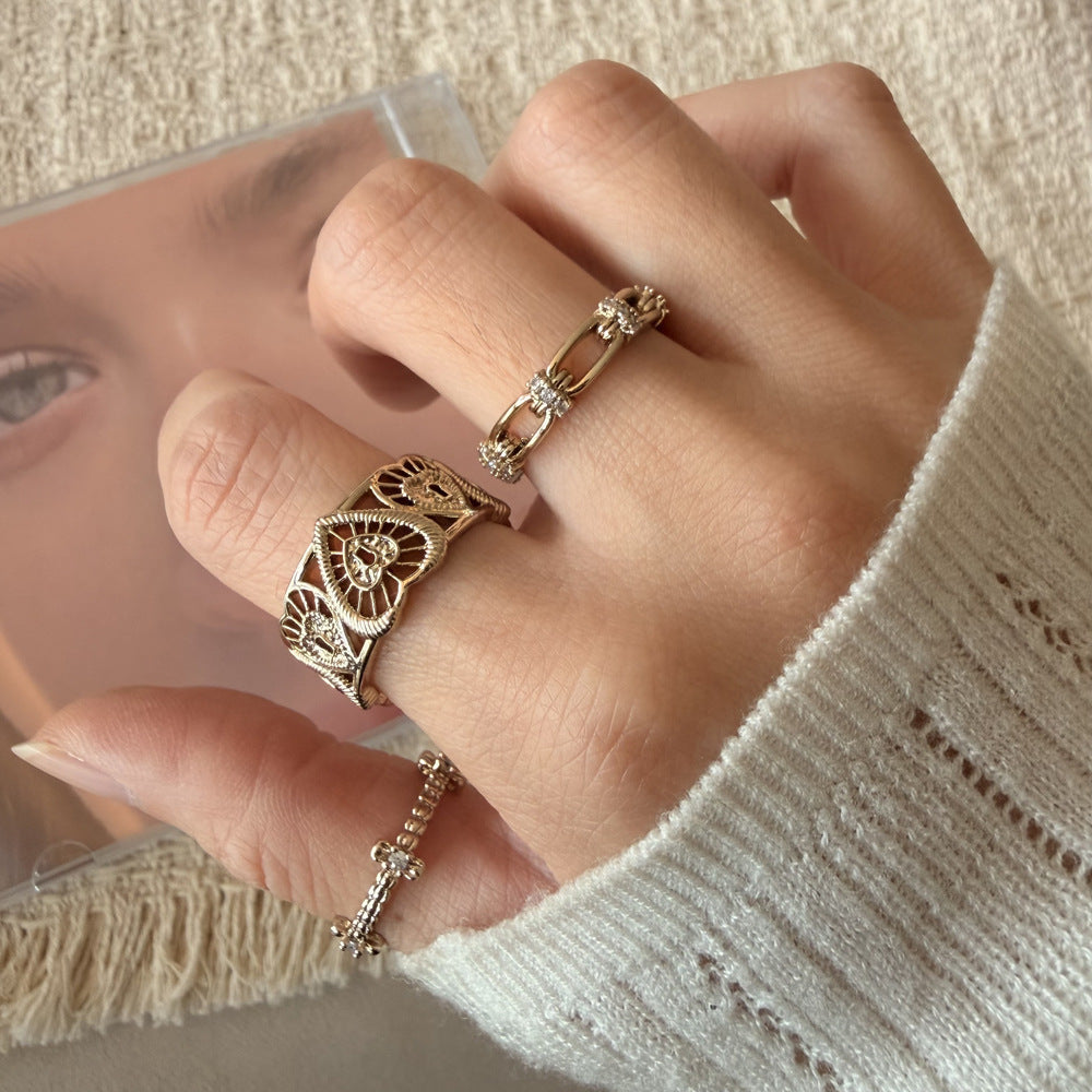 Coffee Gold Rotating Pony Open Exquisite Fantasy Childlike Rings