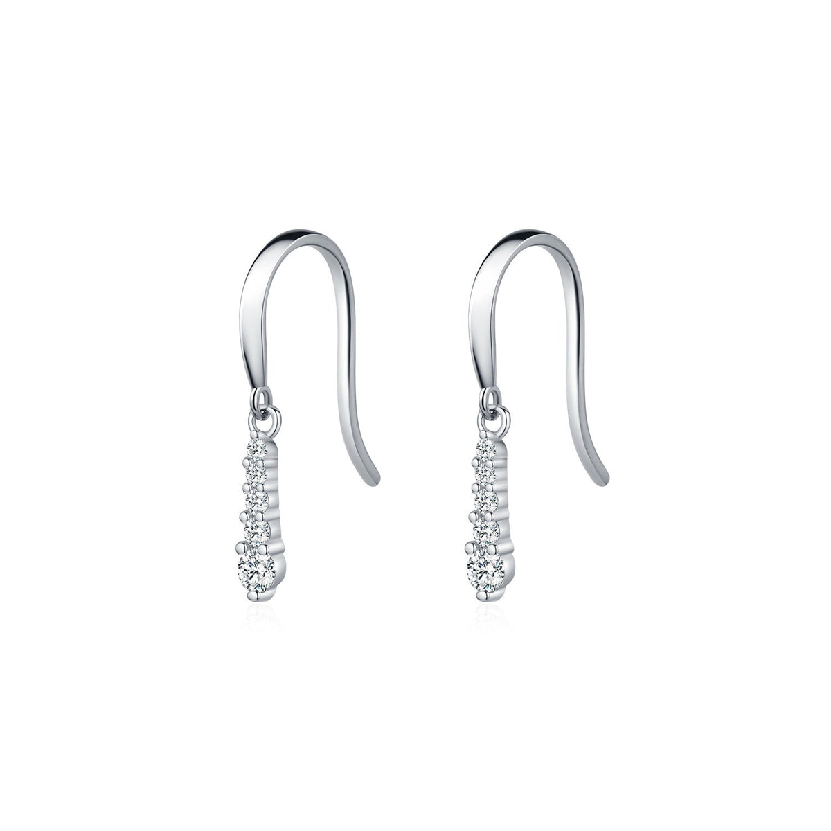Waterdrop D-Color VVS1 Moissanite Drop Earrings in Sterling Silver