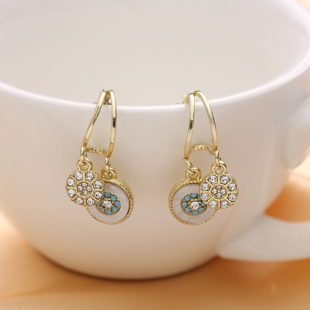 Women's Sier Needle Round Trendy Niche Design Advanced Earrings