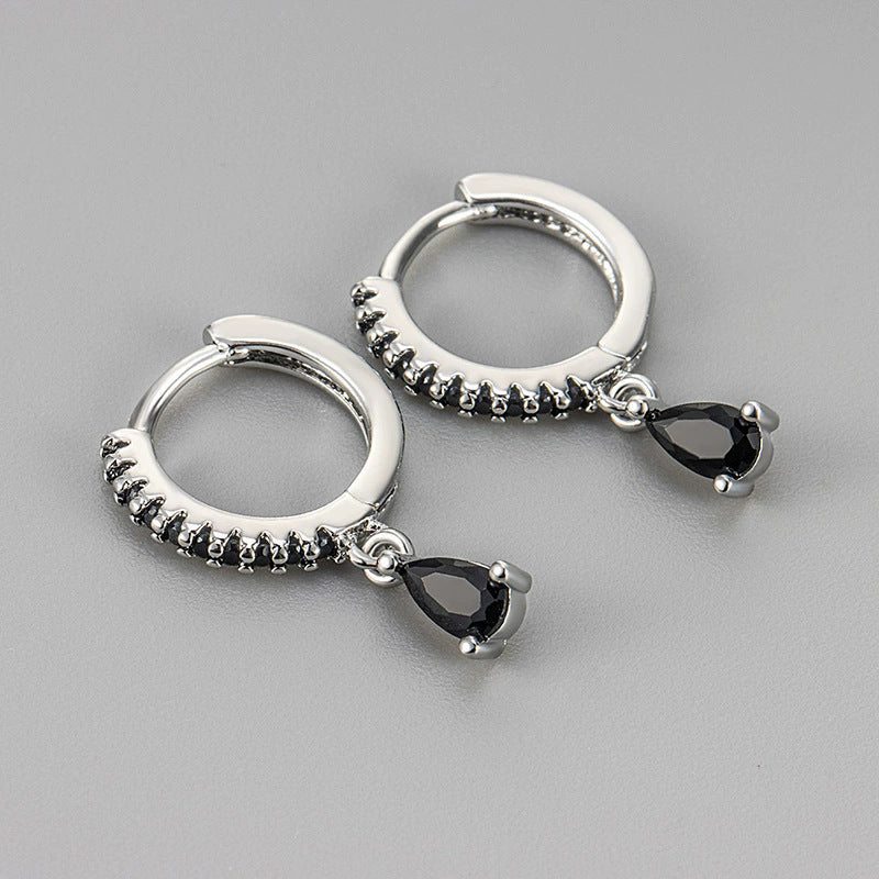 Women's French Style Niche High-grade Black Personalized Stylish Earrings