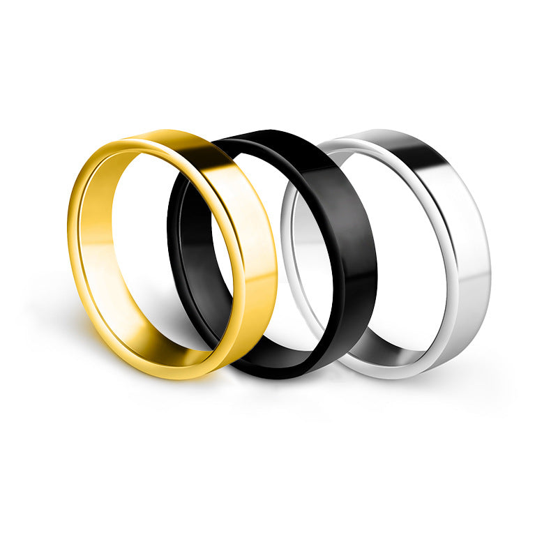 Women's & Men's Titanium Steel Solid Color Stainless For Advertising Gift Rings