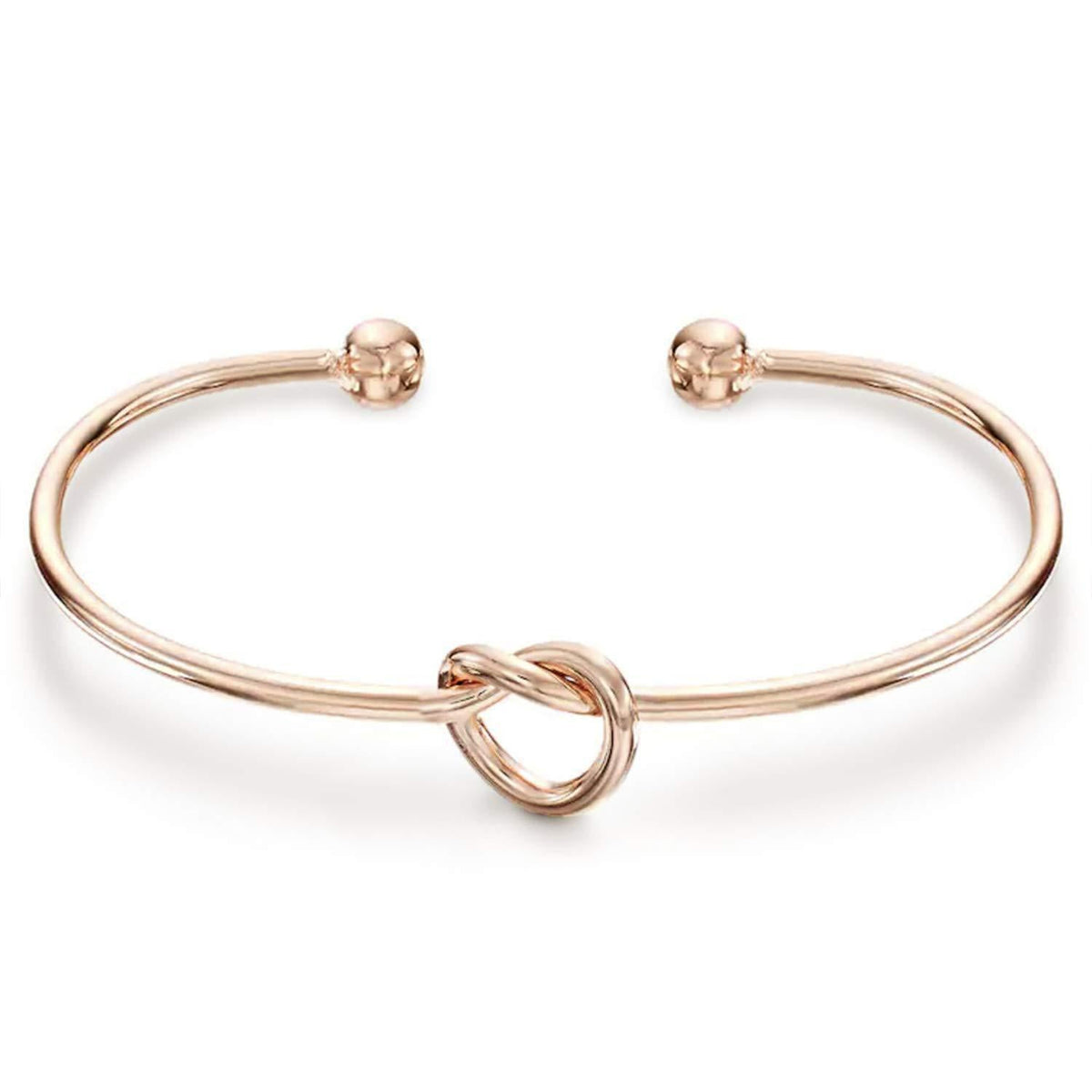 Simple Heart Cross Open Mouth Rose Gold Bracelet