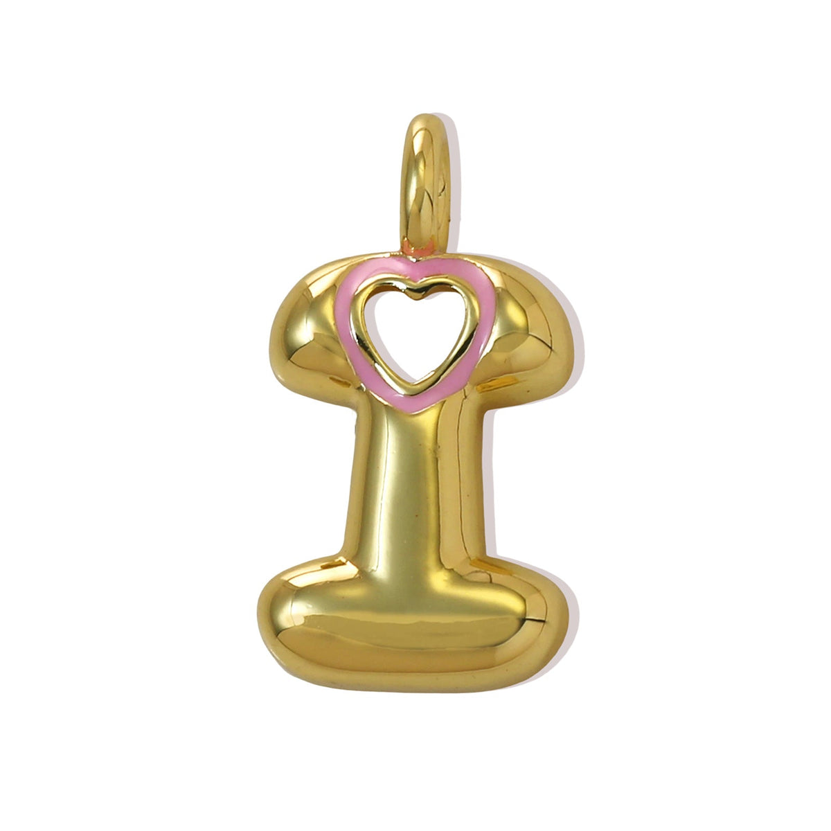 Xi English Letter Gold Simple Heart-shaped Pendant