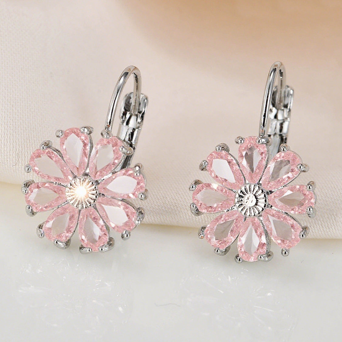Round Full Diamond Simple Fashion Classic Crystal Zircon Temperament Earrings