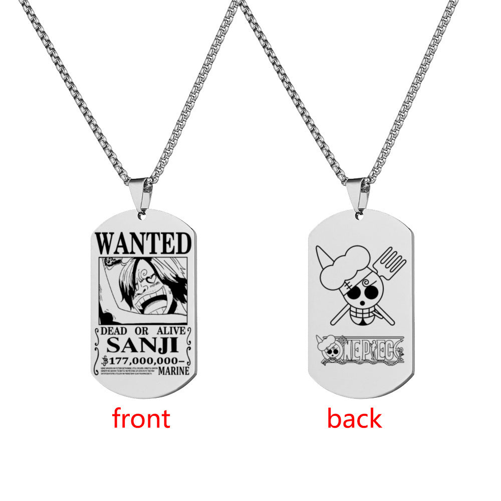 Wanted Order Dog Tag Lettering Sea King Necklaces