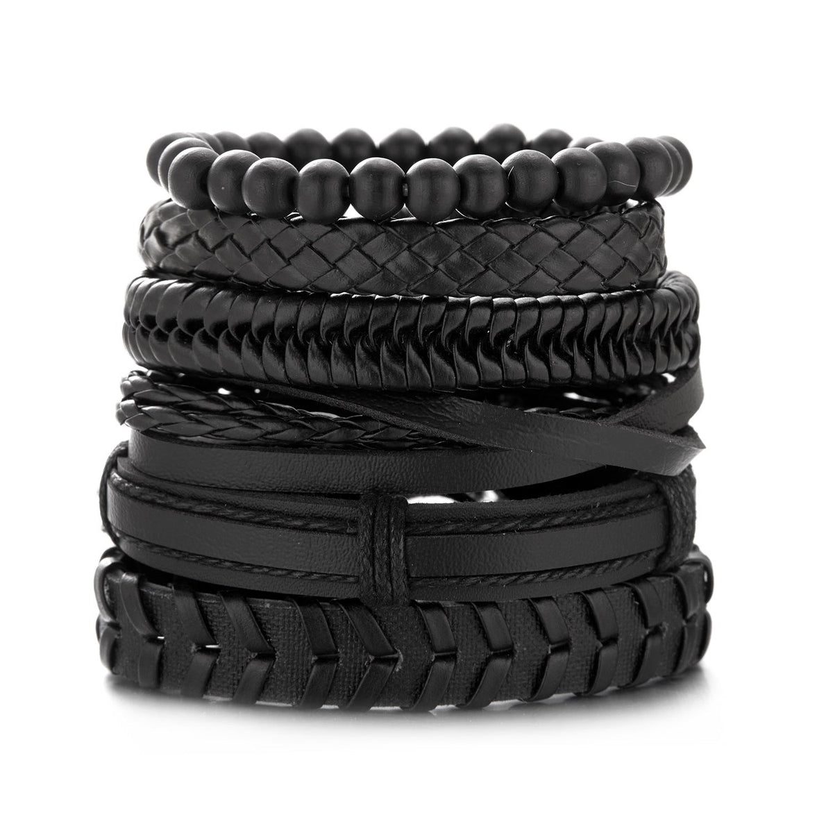 Men's Suit Wooden Bead Coconut Shell Woven Bracelets