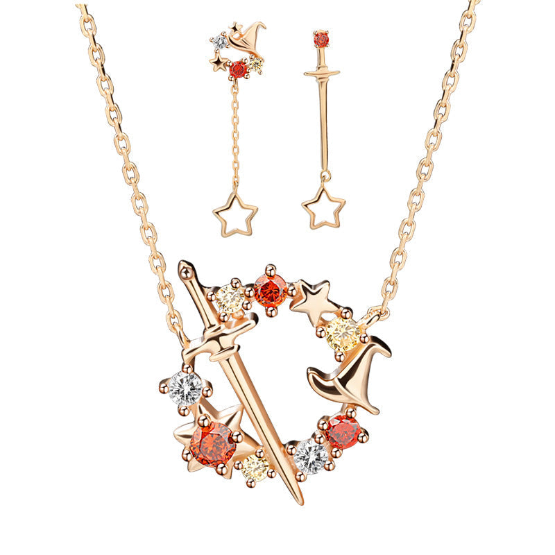 Surrounding Sterling Sier Wizard Branch The Sorcerer's Stone Clavicle Necklaces