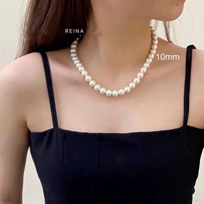 Women's Pearl Handmade Beaded Temperament Wild Retro Neck Necklace