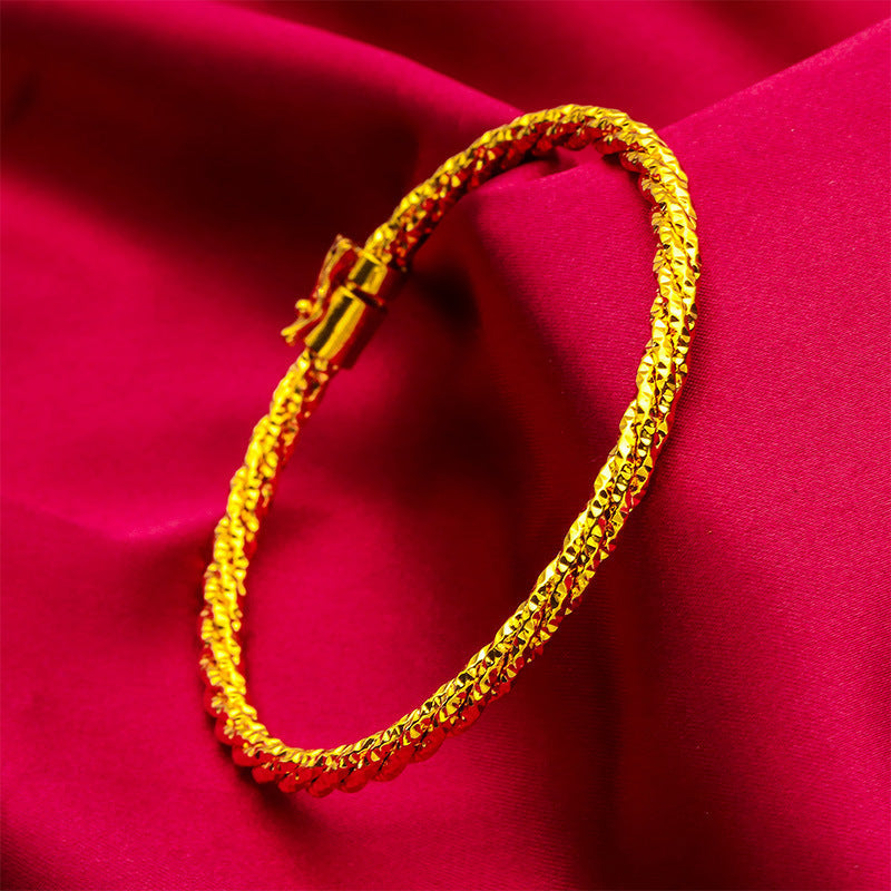 Women's Vietnam Placer Gold Starry Buckle Hidden Bracelet