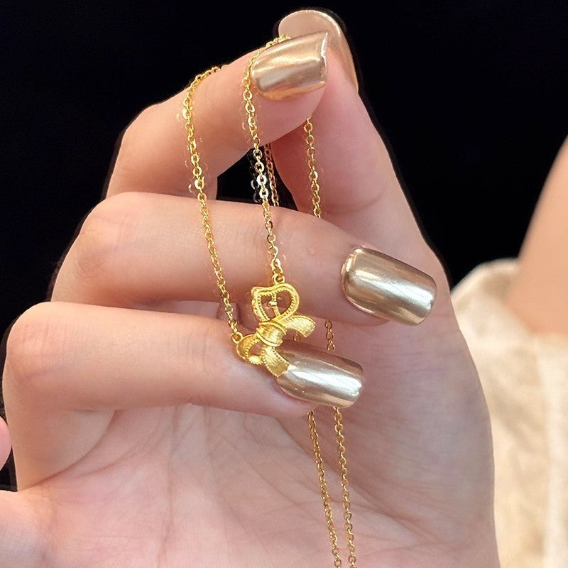 Design Chinese Style Pony Bow Female Necklace