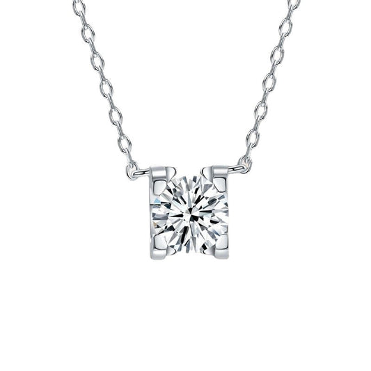 Bull Pendant Necklace with Lab-Created D-Color VVS1 Moissanite – Sterling Silver, White Gold or Rose Gold Plated