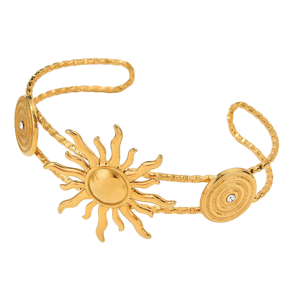 Women's Golden Ocean Wind Open-ended Sun Starfish Shell Mild Luxury Bracelet