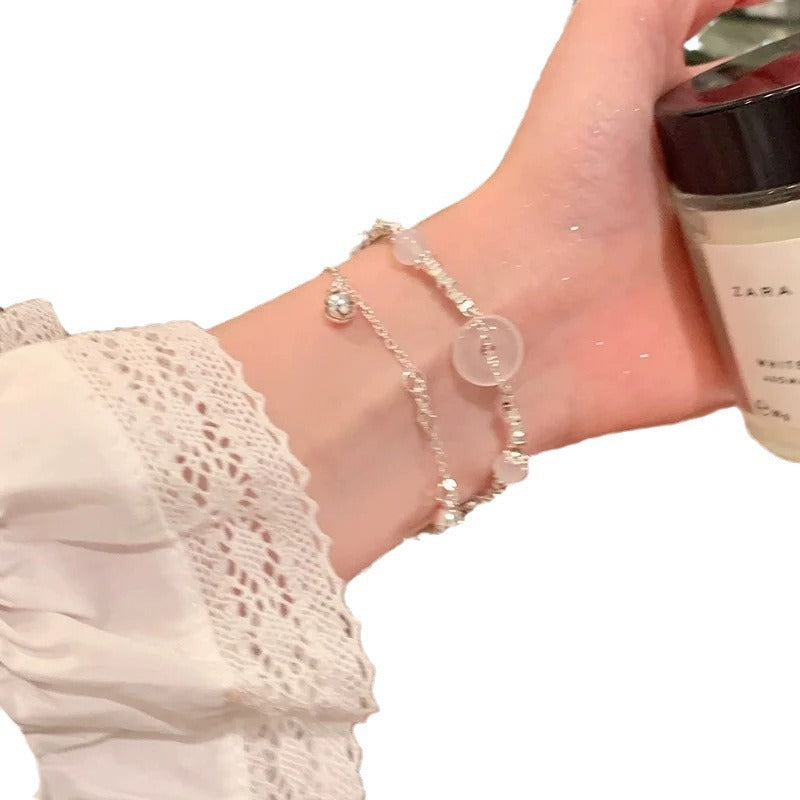 Small Broken Sier Peace Buckle String Beads Bracelets