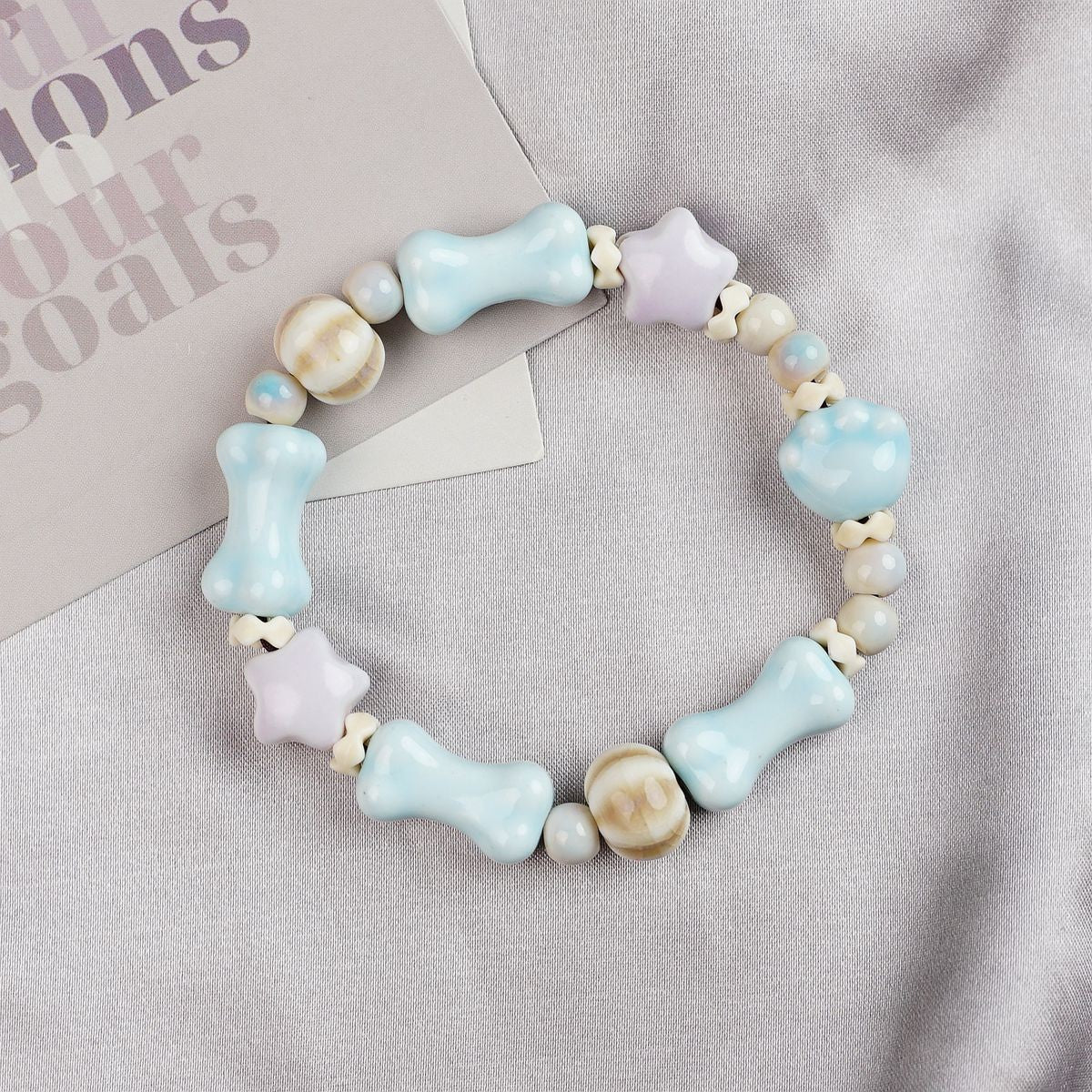 Ceramic Painted Pottery Beads Female Literary Bracelet