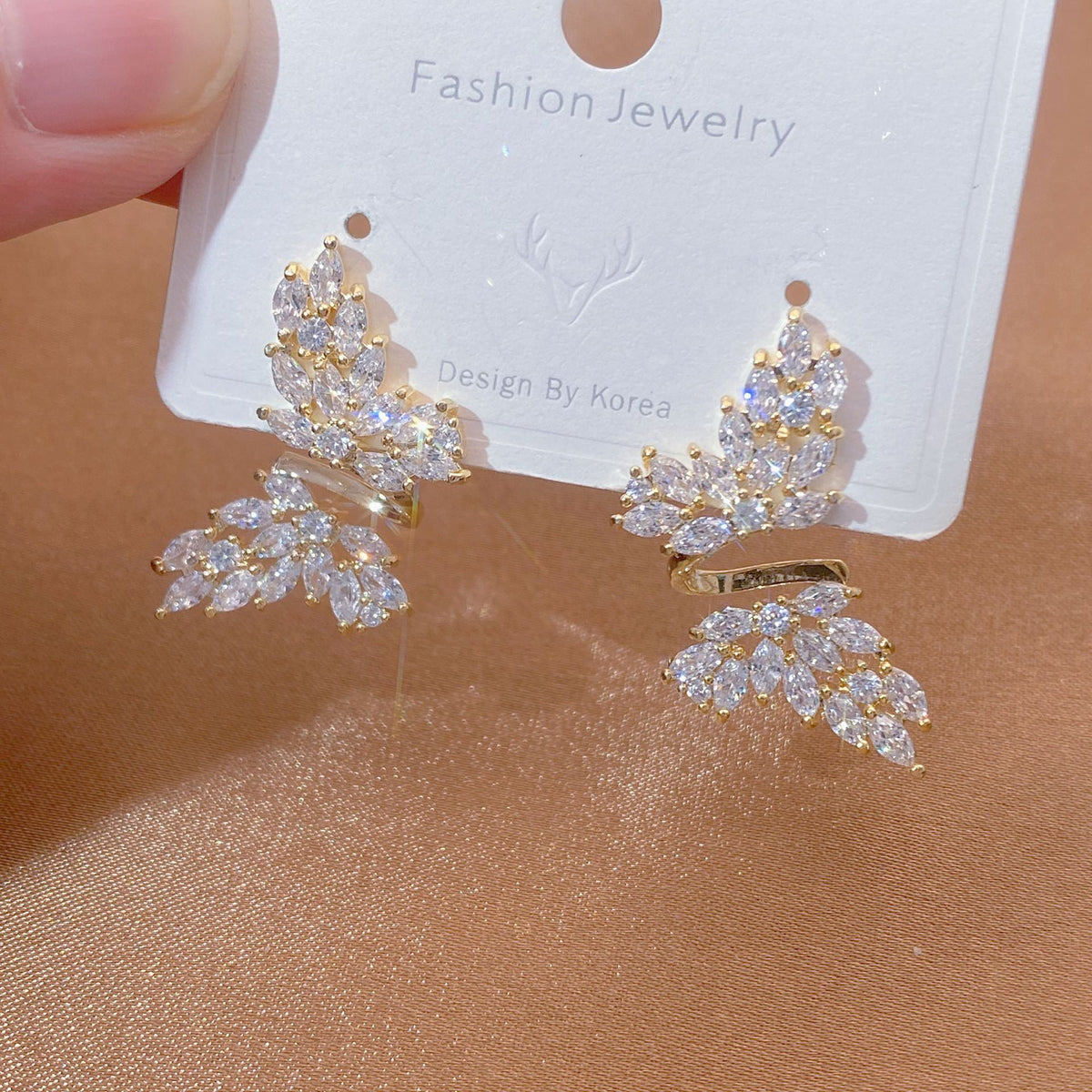 Women's Zircon Butterfly Trendy Design High-grade Temperament Unique For Stud Earrings