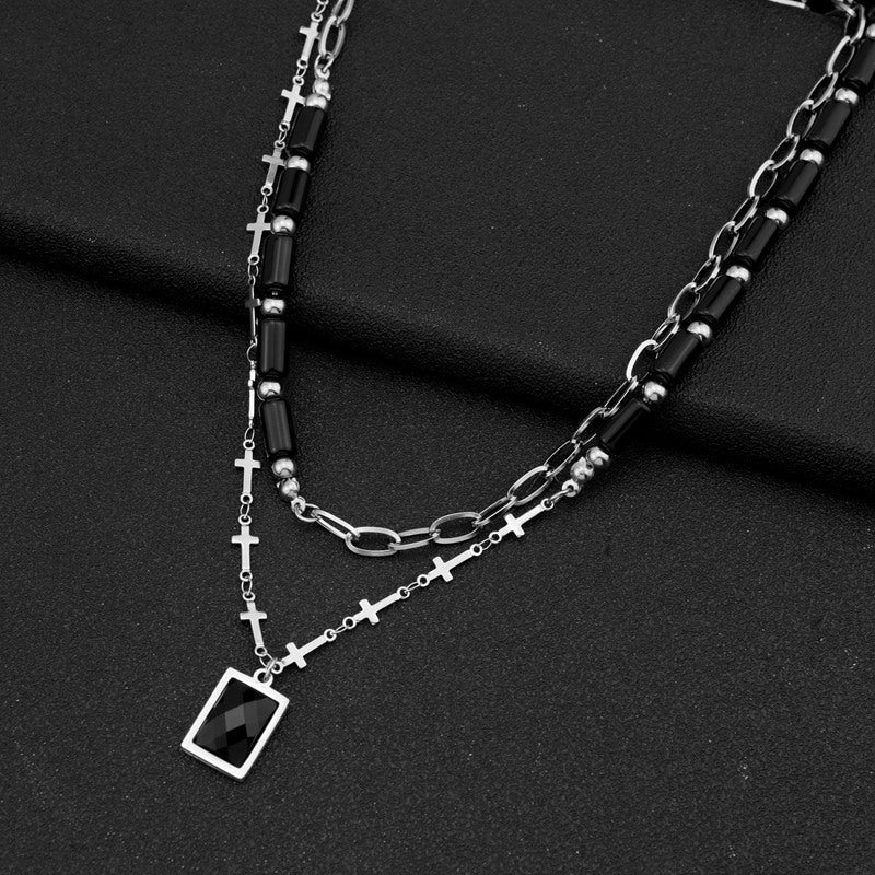 Cross Dark Female Summer High-grade Design Sense Fashion Clavicle Chain Necklace