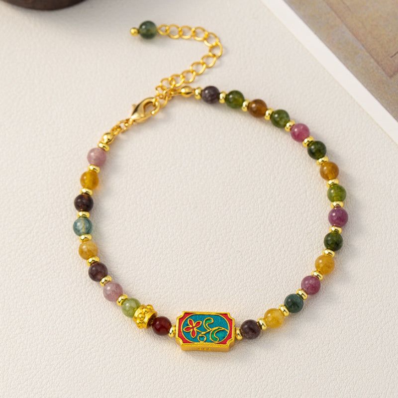 Women's Ancient Frog Skin Vintage Glass Chinese Style Bracelet