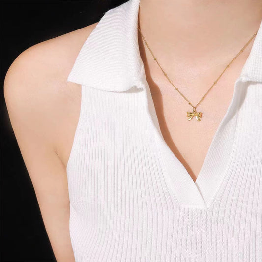 Affordable Luxury Fashion Small Exquisite Bow Necklaces
