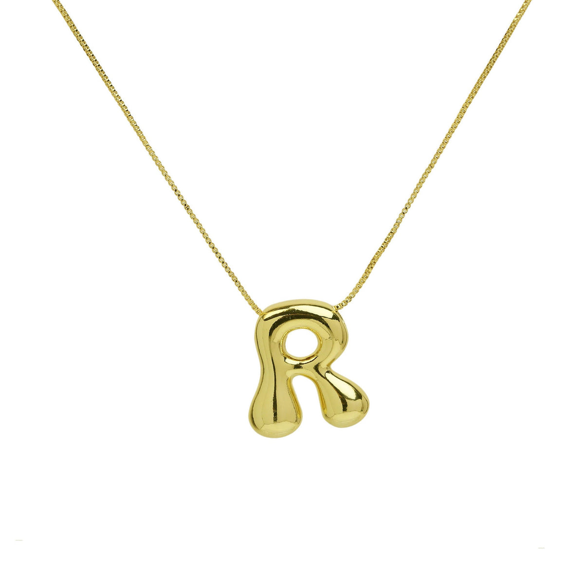 Gold Letter Bubble English Stainless Steel Necklaces