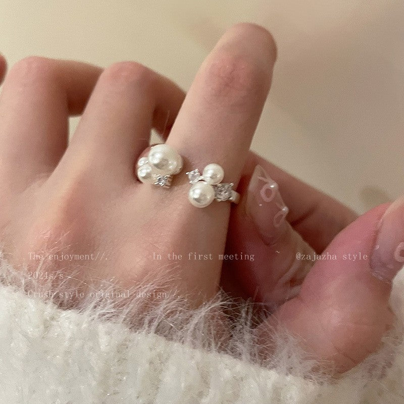 Women's Open-end Zircon Light Luxury High-grade Index Finger Style Design Rings