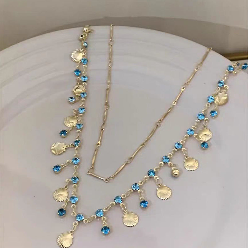 Exotic Twin Shell High-grade Female Niche Design Necklace