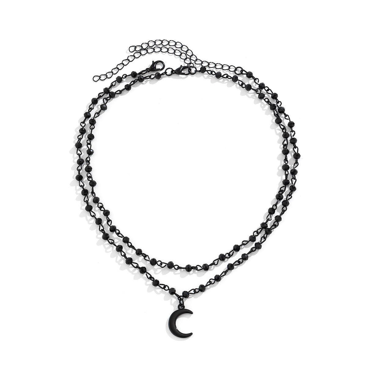 Women's Hip Hop Hot Cold Wind Black Suit Sweet Necklaces
